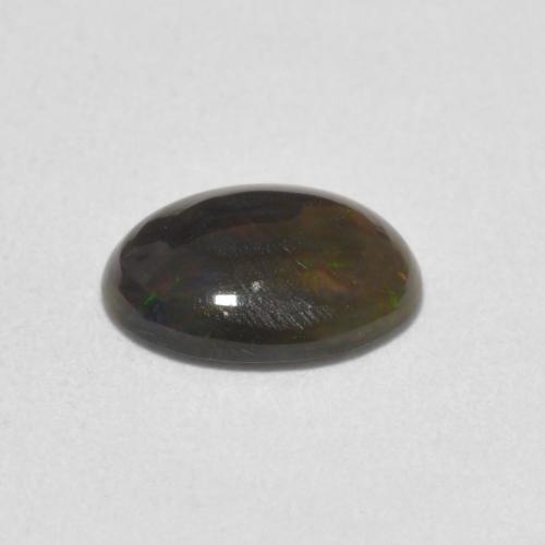 Ópalo negro Multicolor natural de 0.84 ct, Ovalada, Opaco