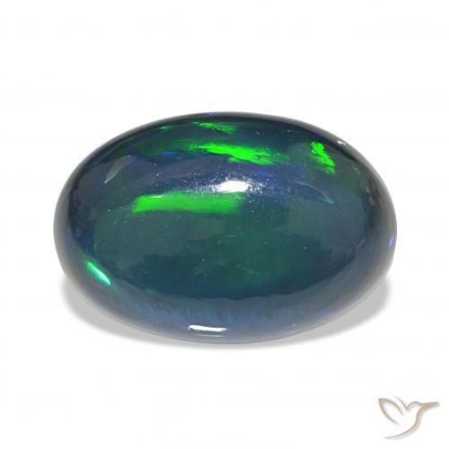 11.03ct Multicolor Ópalo negro, Ovalada, Opaco