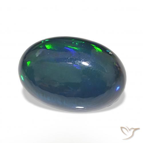Ópalo negro Multicolor natural de 11.03 ct, Ovalada, Opaco