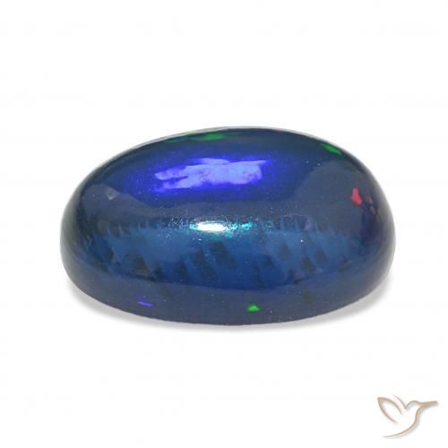 Ópalo negro Multicolor natural de 11.03 ct, Ovalada, Opaco