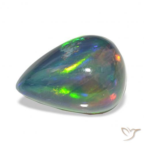 7.46ct Multicolor Ópalo negro, En forma de pera, Opaco