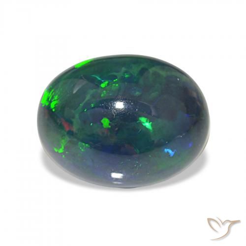4.03ct Multicolor Ópalo negro, Ovalada, Opaco
