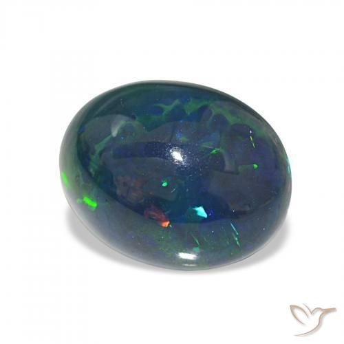 Ópalo negro Multicolor natural de 4.03 ct, Ovalada, Opaco
