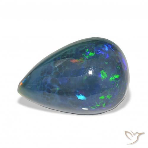 9.45ct Multicolor Ópalo negro, En forma de pera, Opaco