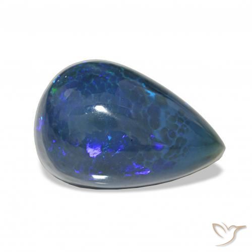 Ópalo negro Multicolor natural de 9.45 ct, En forma de pera, Opaco