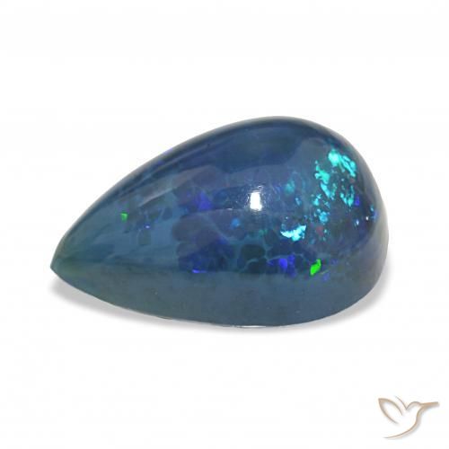 Ópalo negro Multicolor natural de 9.45 ct, En forma de pera, Opaco