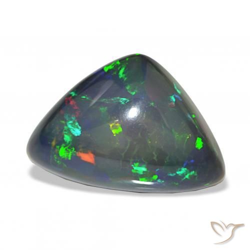 Ópalo negro Multicolor natural de 9.16 ct, Trillón, Opaco