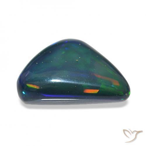 Ópalo negro Multicolor natural de 6.92 ct, Trillón, Opaco