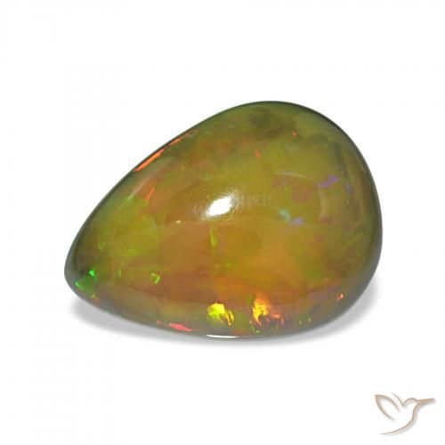 6.70ct Multicolor Ópalo negro, En forma de pera, Opaco