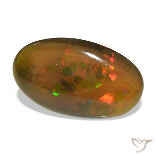 Ópalo negro Multicolor natural de 12.20 ct, Ovalada, Opaco