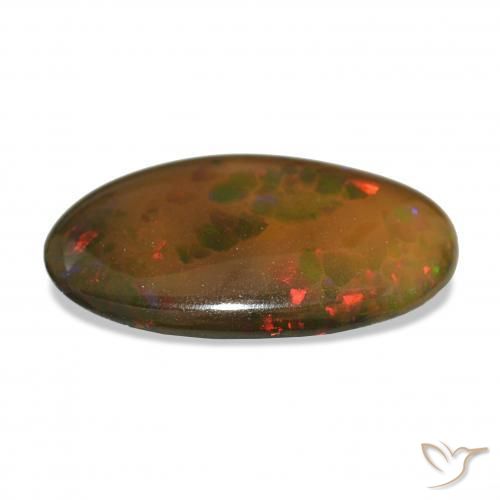 Ópalo negro Multicolor natural de 12.20 ct, Ovalada, Opaco