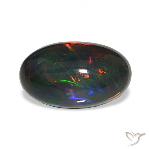 4.80ct Multicolor Ópalo negro, Ovalada, Opaco