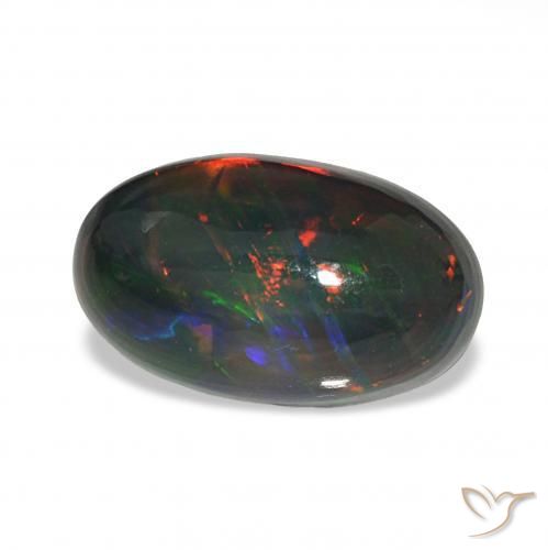 Ópalo negro Multicolor natural de 4.80 ct, Ovalada, Opaco