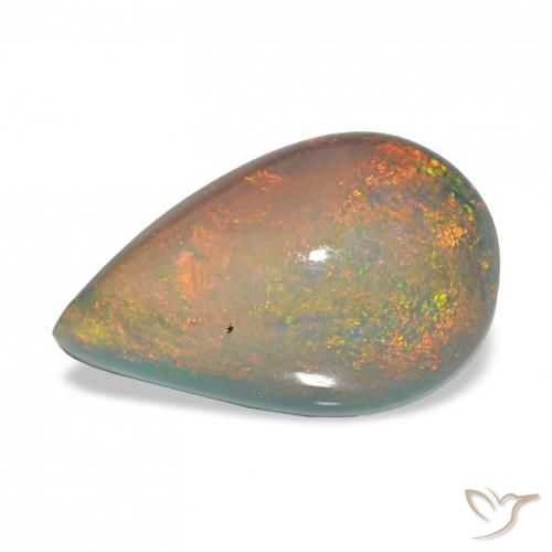 3.98ct Multicolor Ópalo negro, En forma de pera, Opaco