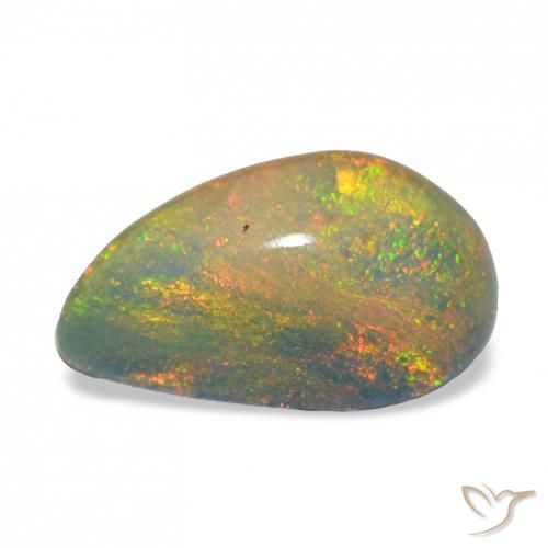 Ópalo negro Multicolor natural de 3.98 ct, En forma de pera, Opaco
