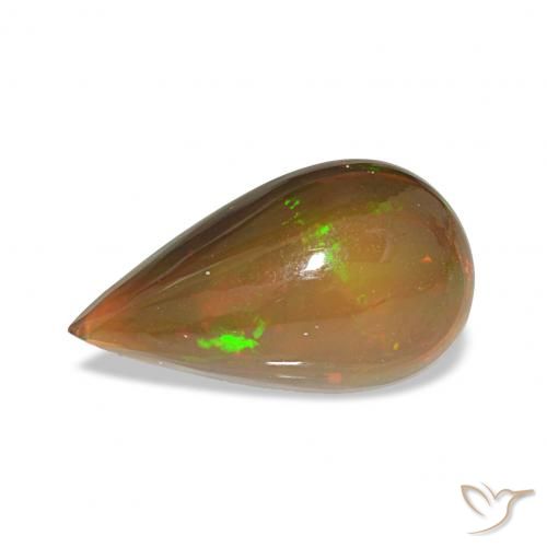 4.12ct Multicolor Ópalo negro, En forma de pera, Opaco