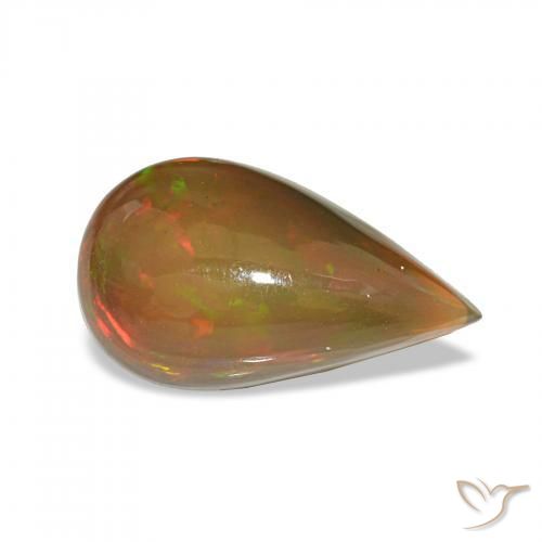 Ópalo negro Multicolor natural de 4.12 ct, En forma de pera, Opaco