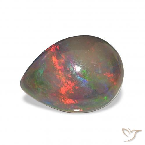 2.65ct Multicolor Ópalo negro, En forma de pera, Opaco