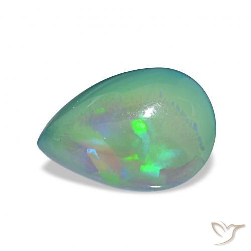 4.97ct Multicolor Ópalo negro, En forma de pera, Opaco