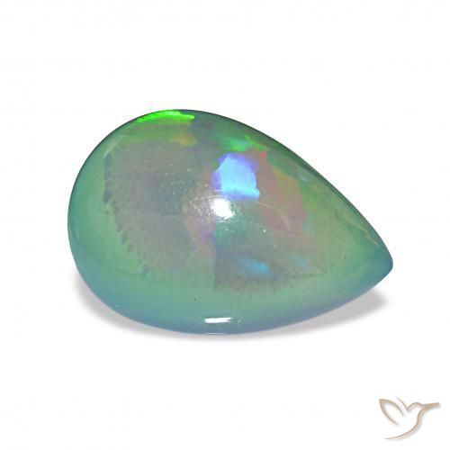Ópalo negro Multicolor natural de 4.97 ct, En forma de pera, Opaco