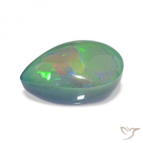 Ópalo negro Multicolor natural de 4.97 ct, En forma de pera, Opaco