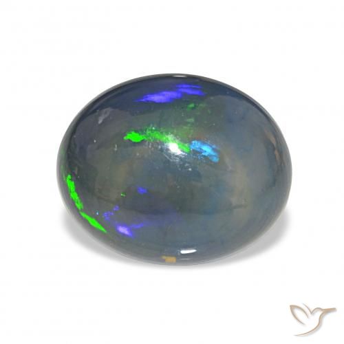 4.13ct Multicolor Ópalo negro, Ovalada, Opaco