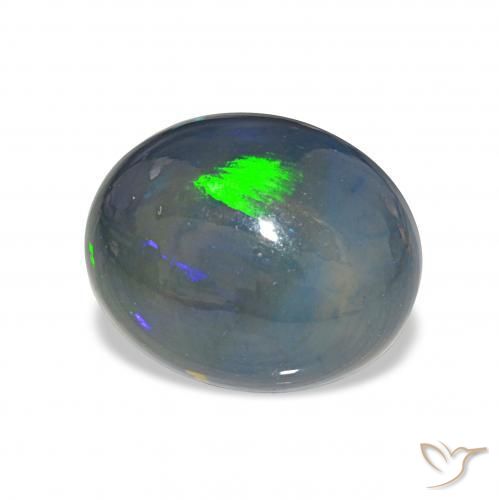 Ópalo negro Multicolor natural de 4.13 ct, Ovalada, Opaco