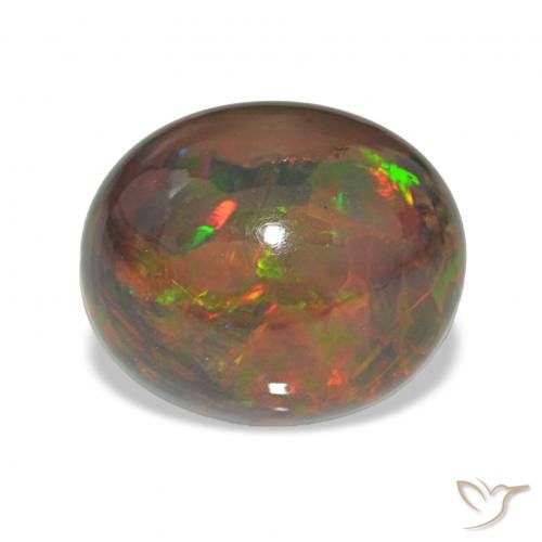4.98ct Multicolor Ópalo negro, Ovalada, Opaco