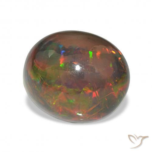 Ópalo negro Multicolor natural de 4.98 ct, Ovalada, Opaco