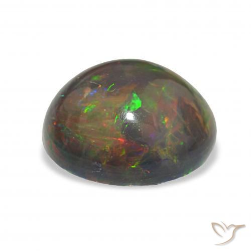 Ópalo negro Multicolor natural de 4.98 ct, Ovalada, Opaco