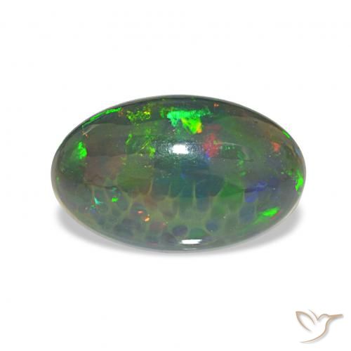 2.64ct Multicolor Ópalo negro, Ovalada, Opaco