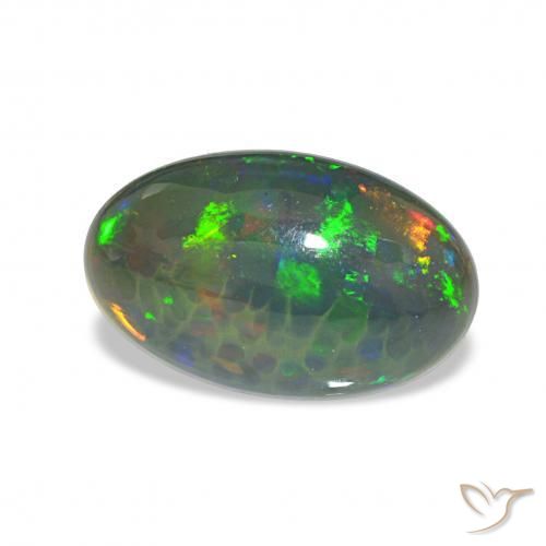 Ópalo negro Multicolor natural de 2.64 ct, Ovalada, Opaco
