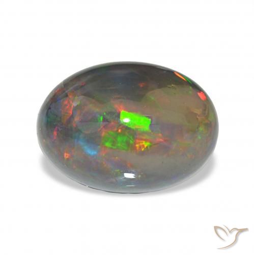 3.96ct Multicolor Ópalo negro, Ovalada, Opaco