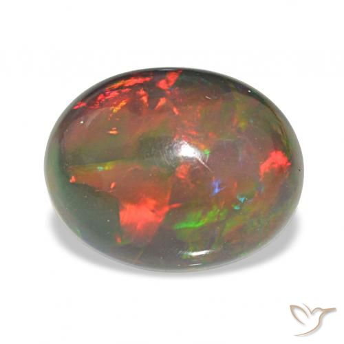 2.90ct Multicolor Ópalo negro, Ovalada, Opaco