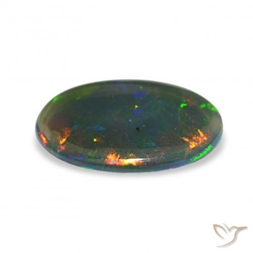 Ópalo negro Multicolor natural de 1.61 ct, Ovalada, Opaco