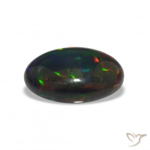 Ópalo negro Multicolor natural de 8.61 ct, Ovalada, Opaco