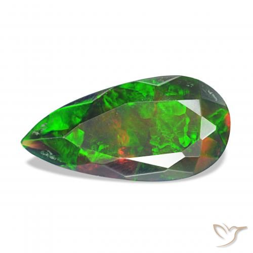 2.04ct Multicolor Ópalo negro, En forma de pera, Opaco