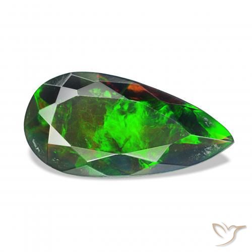 Ópalo negro Multicolor natural de 2.04 ct, En forma de pera, Opaco