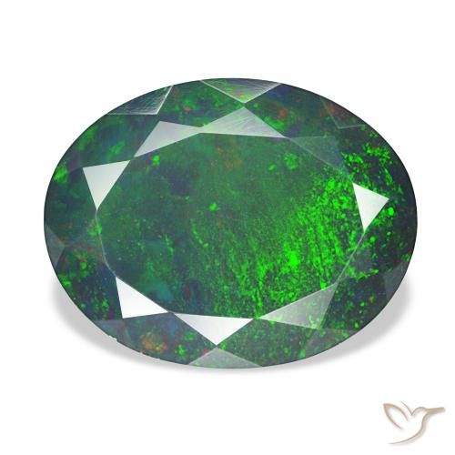 5.15ct Multicolor Ópalo negro, Ovalada, Opaco