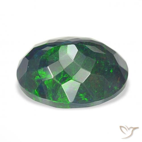 Ópalo negro Multicolor natural de 5.15 ct, Ovalada, Opaco