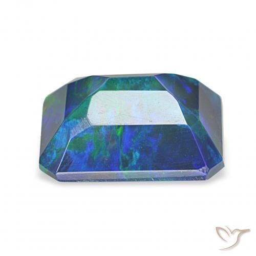 Ópalo negro Multicolor natural de 1.81 ct, Corte Octágono / Esmeralda, Opaco
