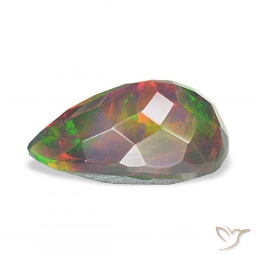 Ópalo negro Multicolor natural de 2.11 ct, En forma de pera, Opaco