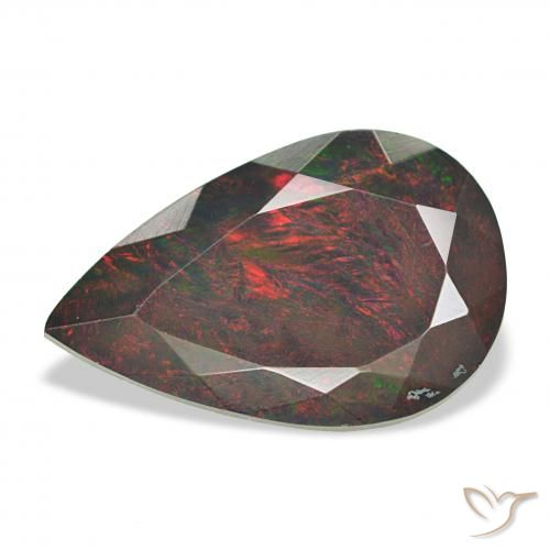 3.10ct Multicolor Ópalo negro, En forma de pera, Opaco