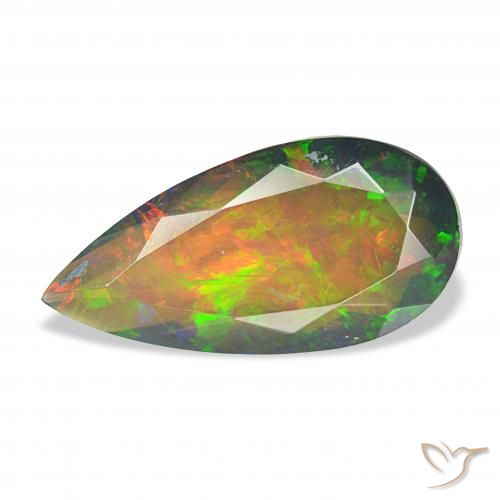 2.45ct Multicolor Ópalo negro, En forma de pera, Opaco