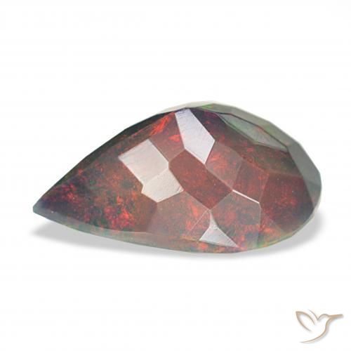 Ópalo negro Multicolor natural de 2.89 ct, En forma de pera, Opaco