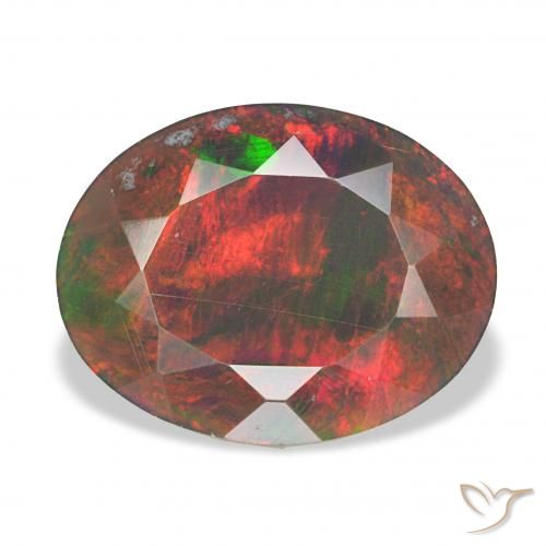 2.66ct Multicolor Ópalo negro, Ovalada, Opaco