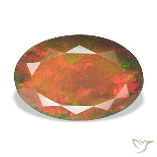 4.04ct Multicolor Ópalo negro, Ovalada, Opaco