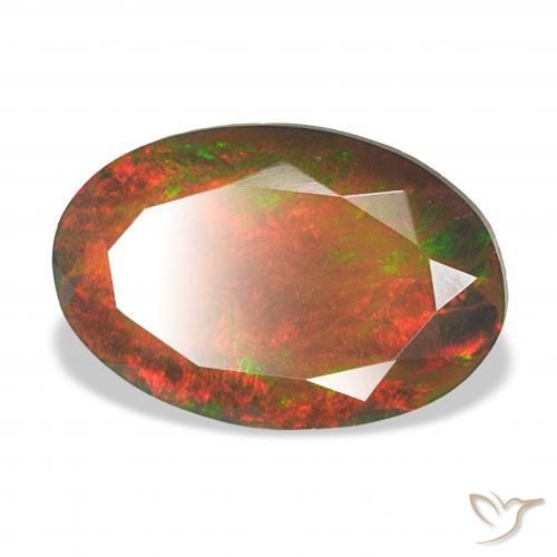 Ópalo negro Multicolor natural de 4.04 ct, Ovalada, Opaco