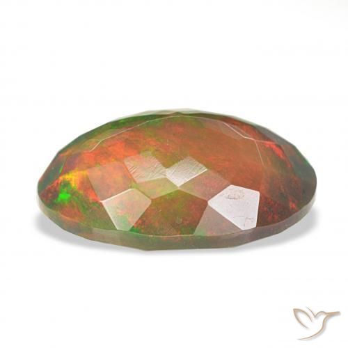 Ópalo negro Multicolor natural de 4.04 ct, Ovalada, Opaco