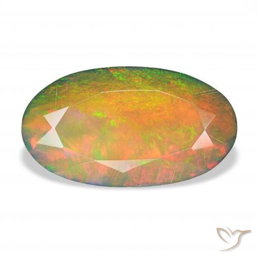 2.66ct Multicolor Ópalo negro, Ovalada, Opaco